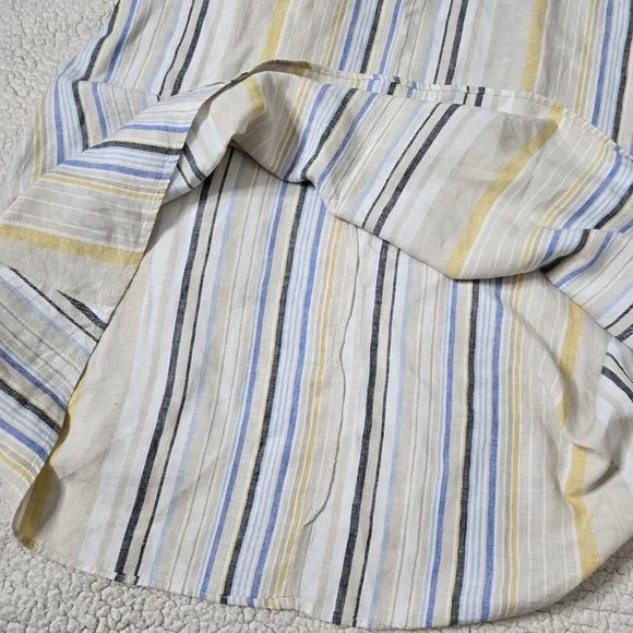 J. Jill V-Neck Linen Striped A-Line Maxi Dress Size S - Picture 9 of 12